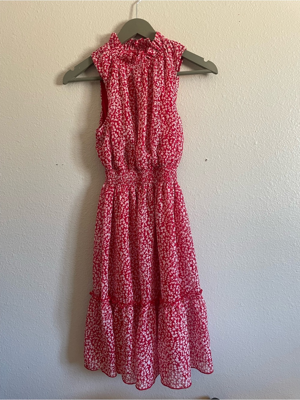 Kate and Lily Sleeveless Red and White Floral Dress